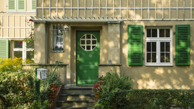 und Pflanzen in pr&auml;chtig bl&uuml;henden Farben