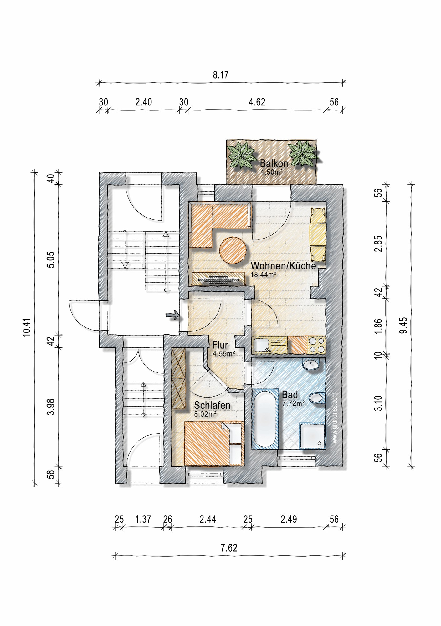 06_nachhause-immobilien_eccab9d3-77c4-49a4-85d8-d9bd95ff1b0c_grundriss Provisionsfrei für Käufer ...  AfA 2,5 %* 2 Zimmer* EBK* Balkon* 2019 renoviert * vermietet