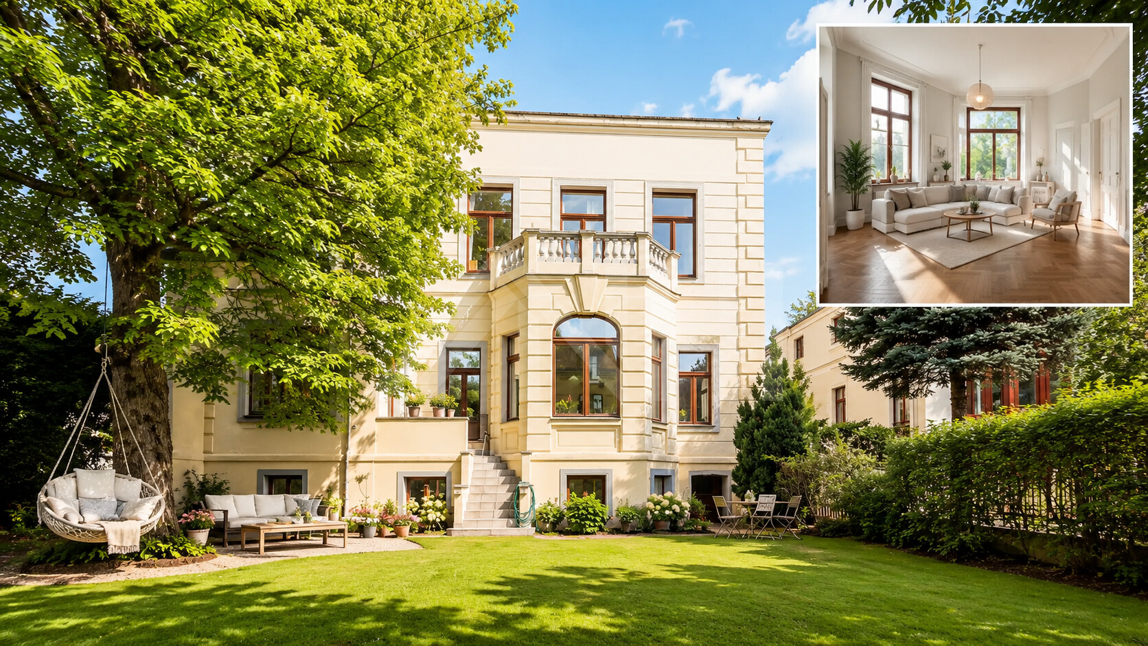 Waldstra&szlig;enviertel ... Helle 5-Zimmer-Altbauwohnung mit Stuck, zwei Balkonen und Marmorb&auml;dern