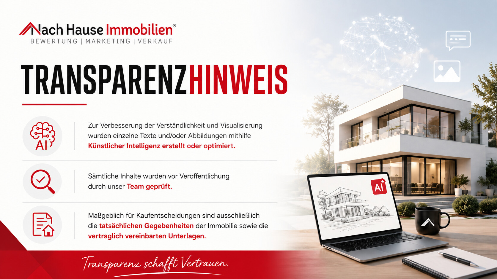 Nach Hause Immobilien Transparenzhinweis